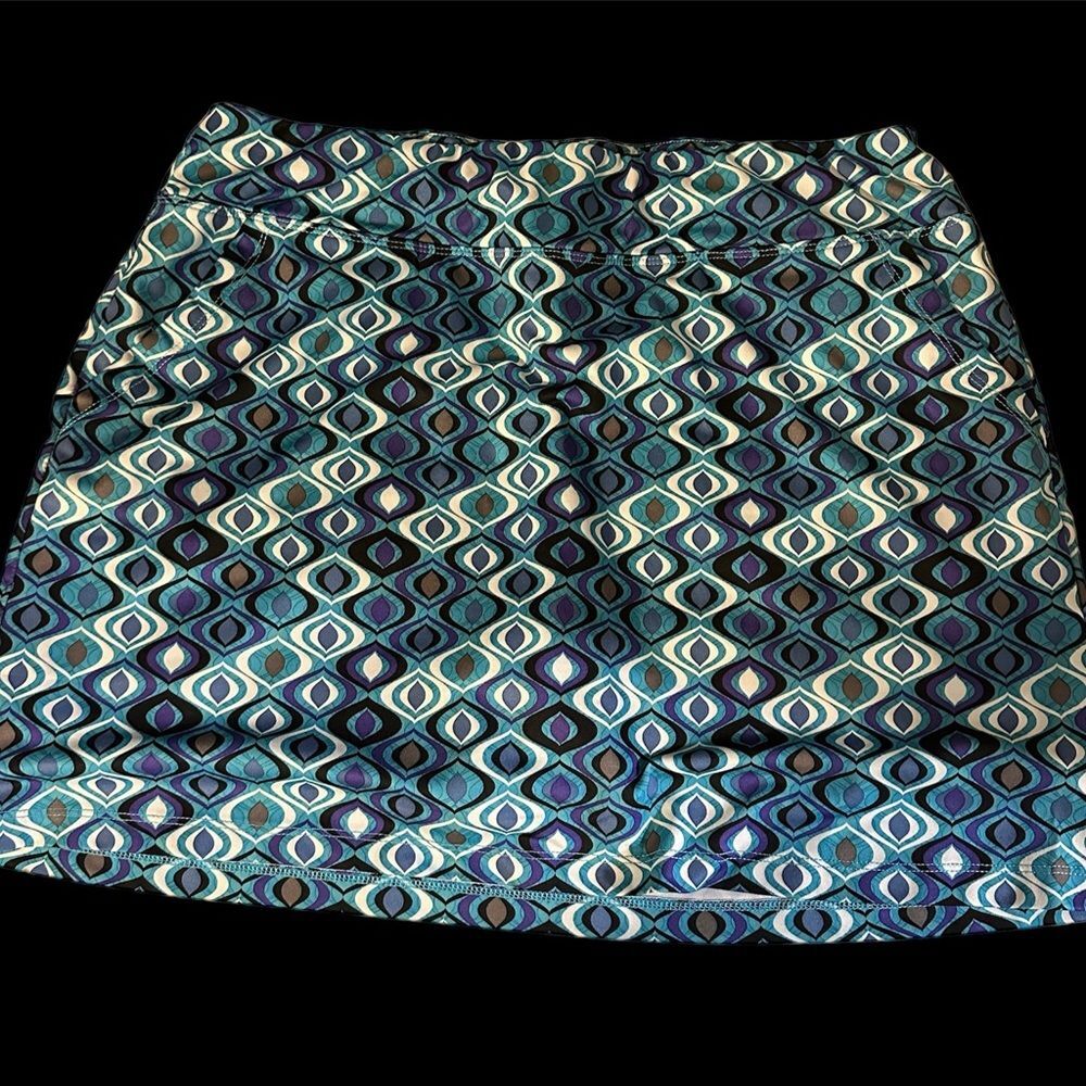 Kate Lord Ladies sz XL Tennis Golf Pickleball skort stretch Geometric pull on